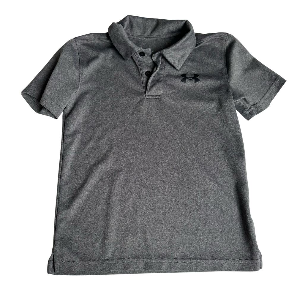 Under Armour Gray Athletic Polo Shirt - Boys Size 7